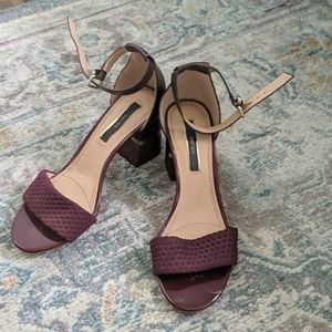 Burgundy and brown heels